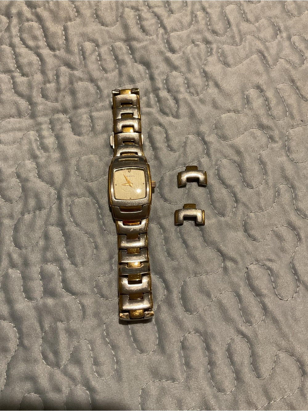 Fossil Two Tone Link Bracelet Watch